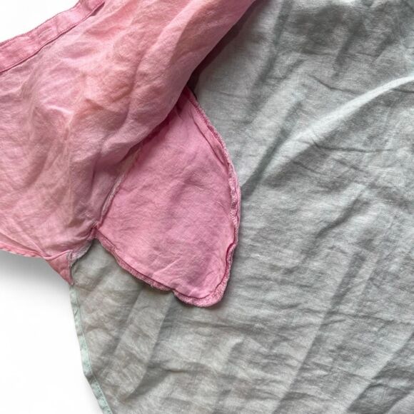 100% Linen Lands' End Pastels Colour block shirt with pockets. Size S (6-8) - Picture 4 of 8